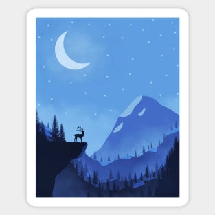 Winter Moon Sticker